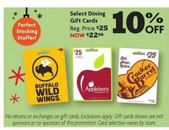 Family Dollar Select dining gift cards offer