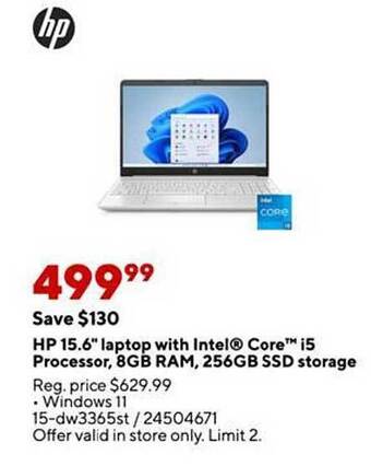 Staples Hp 15.6 offer