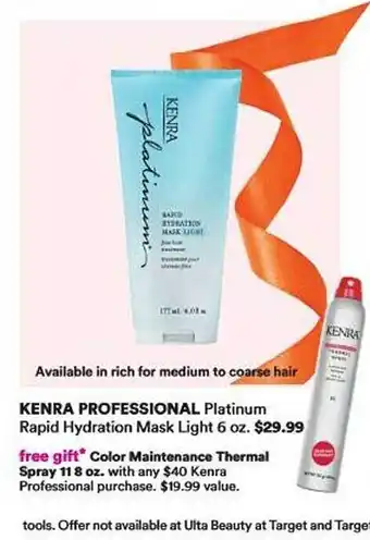 Ulta Beauty Kenra professional platinum rapid hydration mask light offer