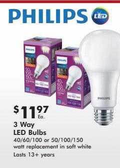 Valu Home Centers 3 way led bulbs offer