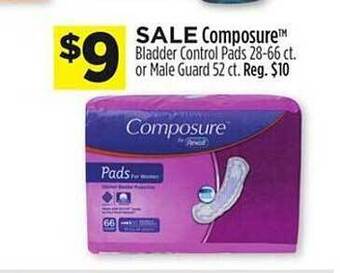 Dollar General Composure bladder control pads or male guard offer