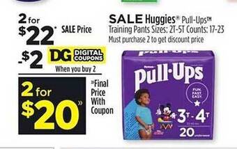 Dollar General Huggies pull-ups training pants offer