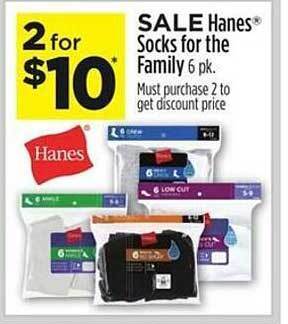 Dollar General Hanes socks for the family offer