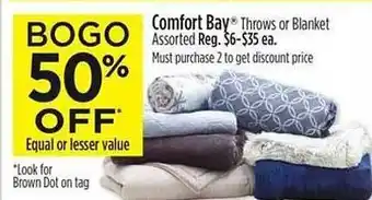 Dollar General Comfort bay throws or blanket assorted offer
