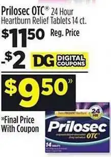 Dollar General Prilosec otc 24 hour heartburn relief tablets offer