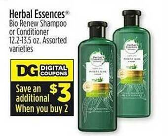 Dollar General Herbal essences bio renew shampoo or conditioner offer