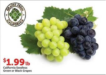Fareway California seedless green or black grapes offer