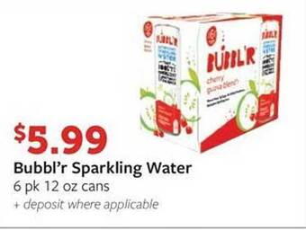 Fareway Bubbl'r sparkling water offer