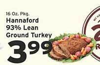 Hannaford Hannaford 93% lean ground turkey offer