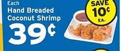 Hannaford Hand breaded coconut shrimp offer