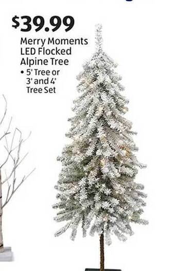 Aldi Merry moments led flocked alpine tree offer