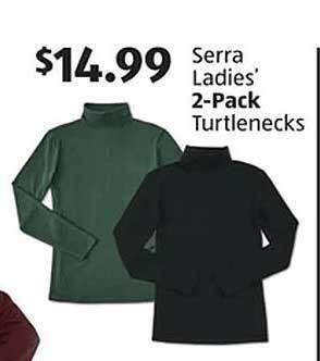 Aldi Serra ladies' 2-pack turtlenecks offer
