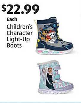 Aldi Children's character light-up boots offer