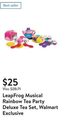 Walmart Leapfrog musical rainbow tea party deluxe tea set, walmart exclusive offer