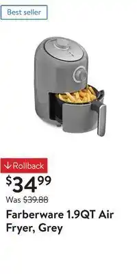 Walmart Farberware 1.9qt air fryer, grey offer