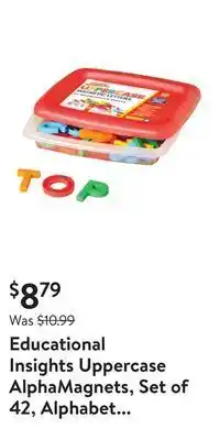 Walmart Educational insights uppercase alphamagnets, set of 42, alphabet toy, boys & girls ages 3-6 offer