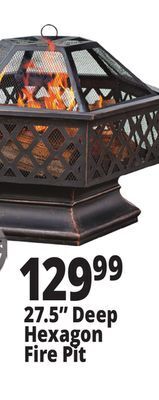 Ocean State Job Lot 27.5" deep hexagon fire pit offer