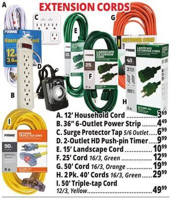 Ocean State Job Lot Extension cords offer
