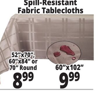 Ocean State Job Lot Spill-resistant fabric tablecloths offer
