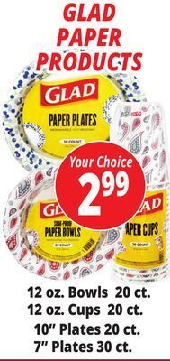 Ocean State Job Lot Glad paper products offer