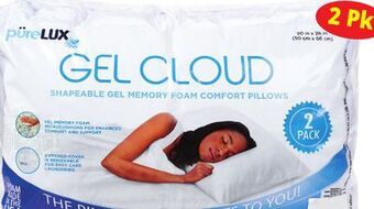 Ocean State Job Lot 2pk. gel cloud shapeable memory foam pillow with zippered cover offer