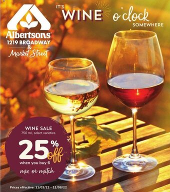 Albertsons Wine Sale 750 ml. offer