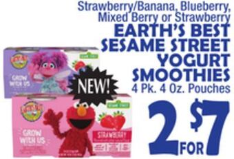 Bravo Supermarkets Earth's best sesame street yogurt smoothies offer