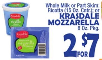 Bravo Supermarkets Krasdale mozzarella 8 oz. pkg. offer