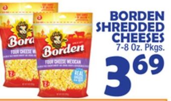 Bravo Supermarkets Borden shredded cheeses offer
