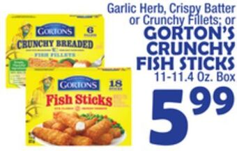 Bravo Supermarkets Gorton's crunchy fish sticks offer