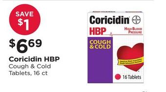 Good Neighbor Pharmacy Coricidin hbp cough & cold tablets offer