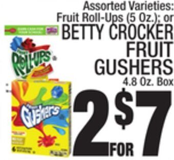 C Town Betty crocker fruit gushers 4.8 oz. box offer