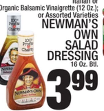 C Town Newman's own salad dressing 16 oz. btl. offer