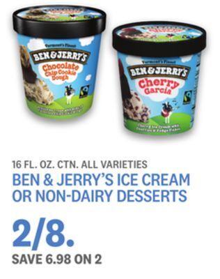 Kings Food Markets Ben & jerry's ice cream or non-dairy desserts offer