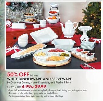 Boscov's White dinnerware and serveware offer