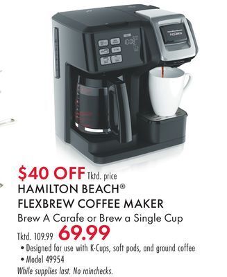 Boscov's Hamilton beach® flexbrew coffee maker offer