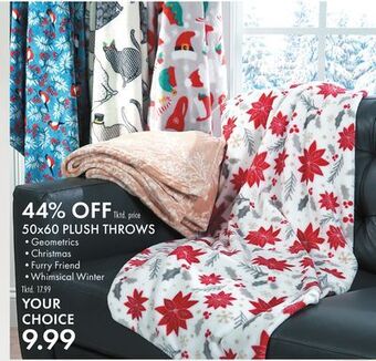 Boscov's 50x60 plush throws offer