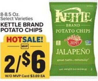 Food Lion Kettle Brand Potato Chips 8-8.5 oz offer
