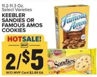 Food Lion Keebler Sandies or Famous Amos Cookies 11.2-11.3 oz offer