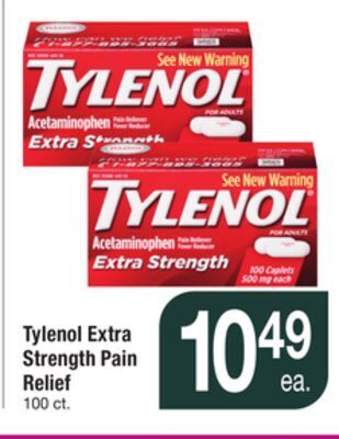 ACME Tylenol extra strength pain relief offer