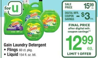ACME Gain laundry detergent offer