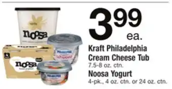 ACME Kraft philadelphia cream cheese tub 7.5-8 oz. ctn. noosa yogurt 4-pk., 4 oz. ctn. or 24 oz. ctn. offer