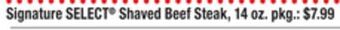 ACME Signature select® shaved beef steak offer