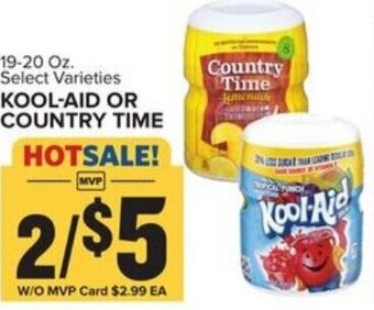Food Lion Kool-Aid or Country Time 19-20 oz offer
