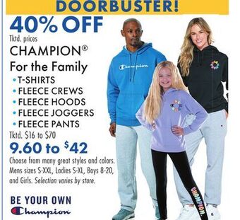 Boscov's Champion® for the family offer