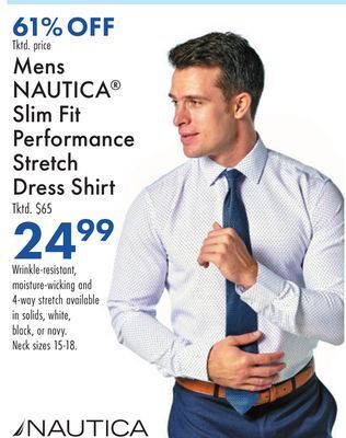 Boscov's Mens nautica® slim fit performance stretch dress shirt offer