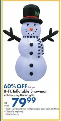 Boscov's 8-ft. inflatable snowman with dancing disco lights offer