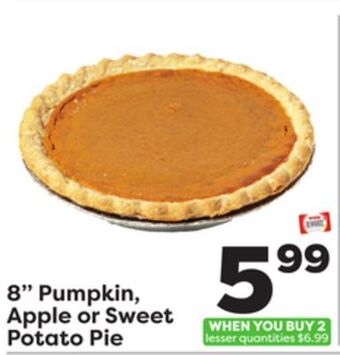 Weis Markets 8" pumpkin, apple or sweet potato pie offer