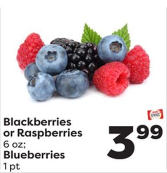 Weis Markets Blackberries or raspberries 6 oz blueberries 1 pt offer