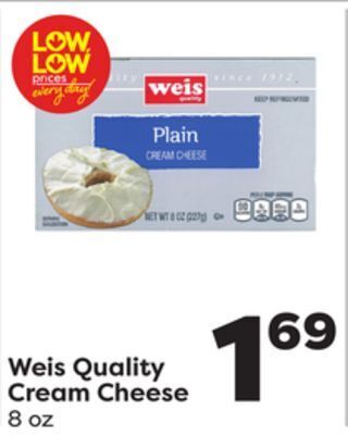 Weis Markets Weis quality cream cheese offer